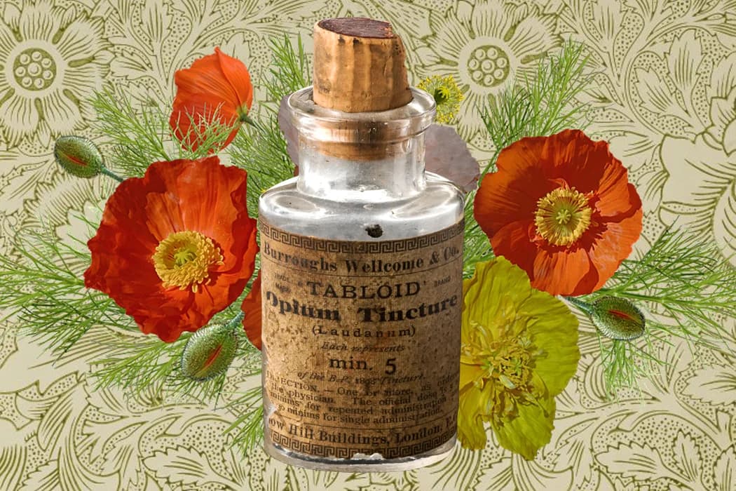 Tincture of opium in an antique jar